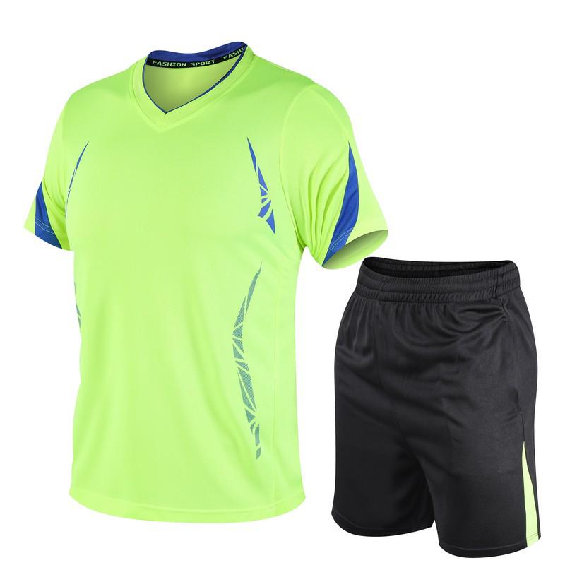 Men's Summer Fitness Quick-Dry Sports Set: Short Sleeve T-Shirt & Loose Running Shorts