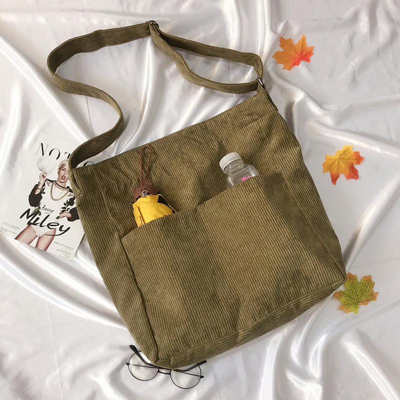 

Повседневная универсальная сумка через плечо из холста для студенток Art Day на одно плечо Harajuku Простая тканевая сумка зелёный