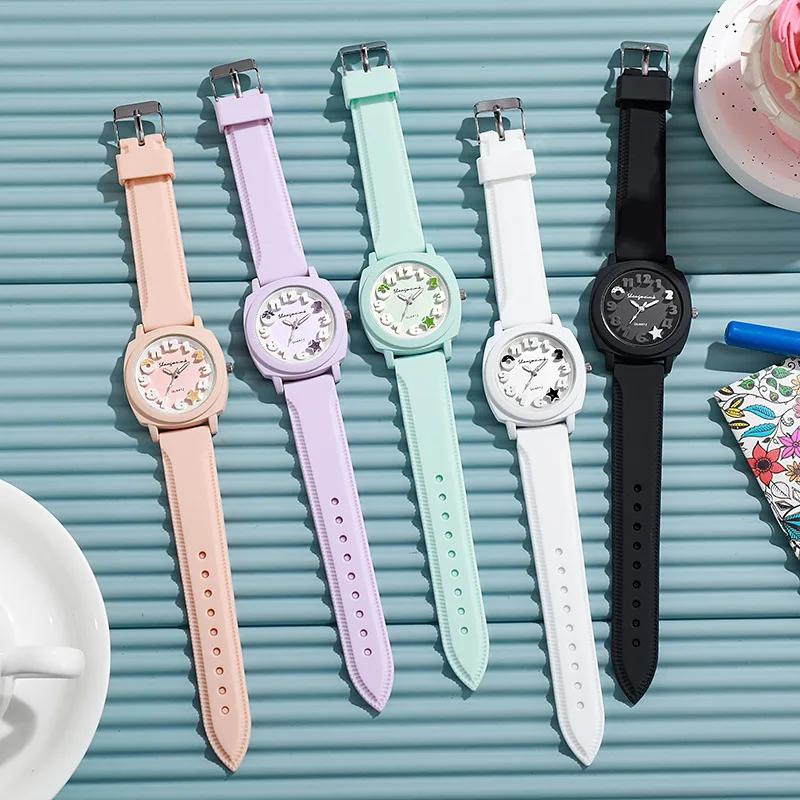 Fashion Women 3D Arabic Dial Quartz Watch Candy Color Silicone Band Square Watch Ladies Wristwatch Luxury Clock Gift Reloj Mujer