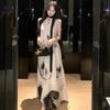 New Chinese Temperament V-neck Ink Painting Sleeveless Dress Summer New Thin Medium and Long Skirt Women's Clothing