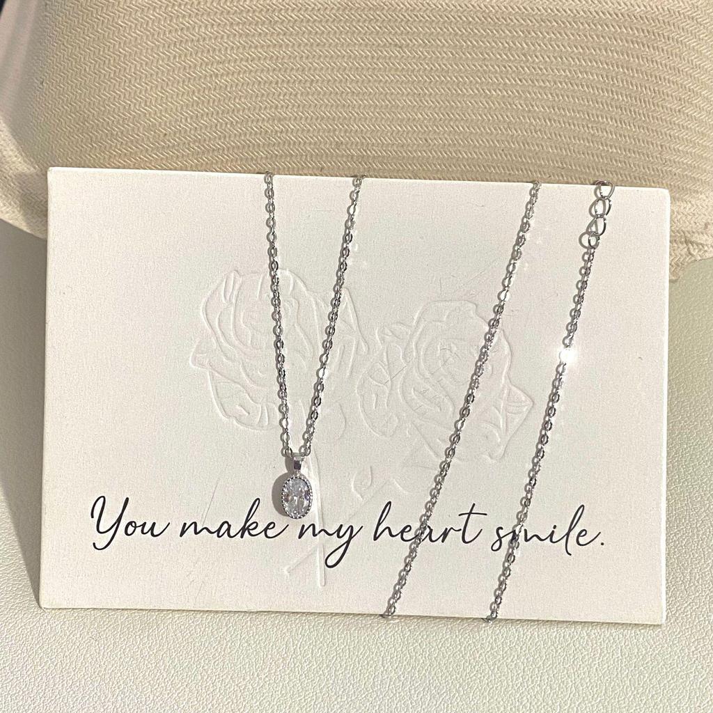 925 Sterling Silver 18K Gold-Plated Mermaid's Tears Oval Pendant Necklace with Micro-Paved Design