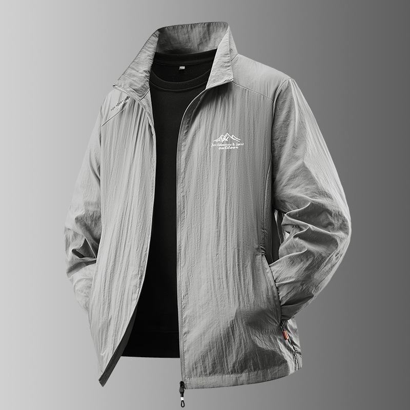 Men's Summer Sun Protection Jacket Ultra-Light Thin Skin-Friendly Breathable UV Proof Fishing Ice Silk Sunscreen Coat