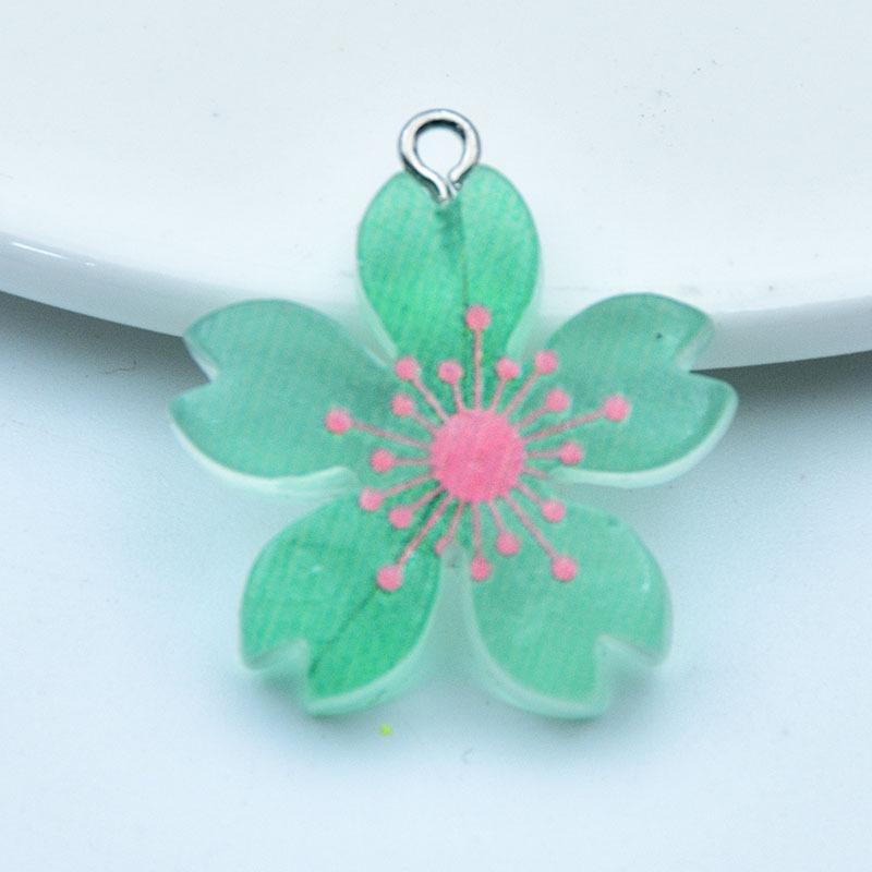 Luminous Sakura Daisy Resin Charms: Earrings, Pendants, Keychains for DIY Jewelry