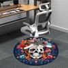 1 Stück Zuckerschädel Blumen Büro Runder Teppich, Unter Bürostühlen Schlafzimmer Wohnzimmer Heimdekoration, Raumdeko, In Verschiedenen Größen Erhältlich