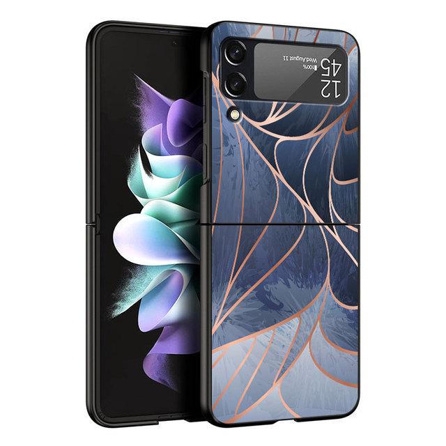 Hard Pc Back Phone Case For Samsung Galaxy Zflip3 Zflip Z Flip 3 Z Flip 4 5g Flip3 Stone Marble Texture Cases Shockproof Cover