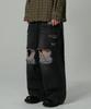 IDWS Solar Damage Maxi Denim Pants Black