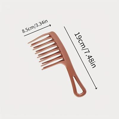 Pente Grande de Dentes Duplos para Cabelos Cacheados Ferramenta de Estilização Suave Antiestática com Cabo Confortável Dentes de Plástico Duráveis Adequado para Cachos Longos