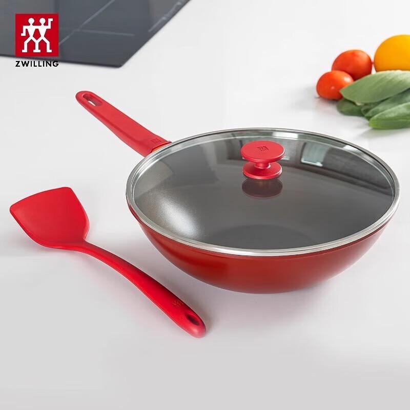 ZWILLING NOW 30cm Pomegranate Non-Stick Wok Set