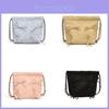 Versatile Childrens Shoulder Bag With Chain Strap Available In Blue Khaki Pink Black White And Silver