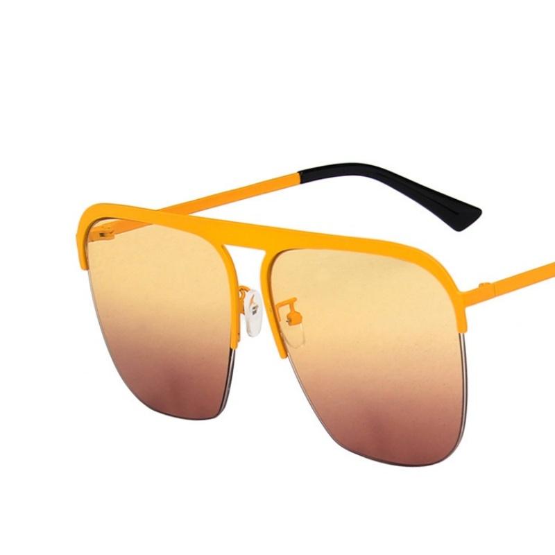 

Gradient Colour Single Beam Retro Metal Half Frame Sunglasses Outdoor Travel Beach Picnic Sunglasses Women S Daily Accessories