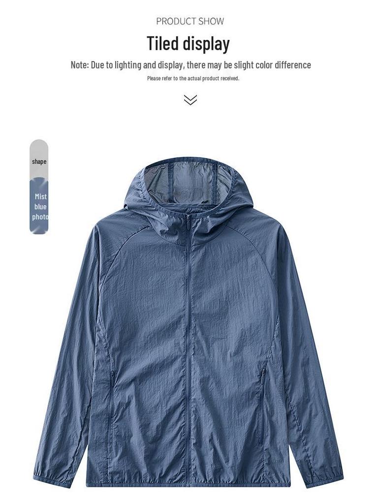 UPF50 Eisseide Sommer Sonnenschutzjacke: Leicht, UV-Schutz, Unisex Outdoor Haut Angelbekleidung