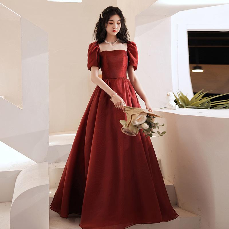 Toast Clothing Bride Red Wedding Dress Small Pregnant Woman Engagement Dress Female Princess on the Run Dress