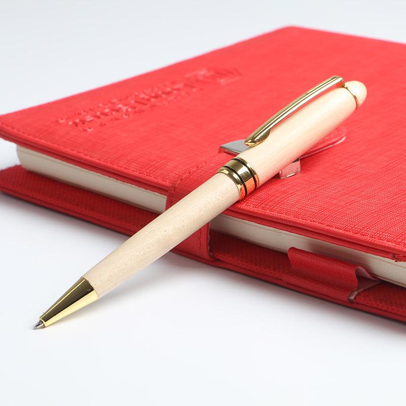 Engraved Maple & Beech Wood Pen Set: Creative Ballpoint and Fountain Pen with Gift Box