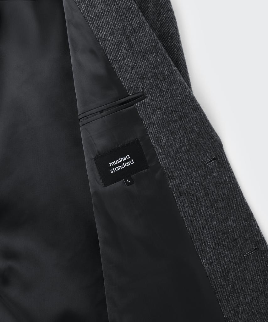 MUSINSA STANDARD [City Workers] Wool Blend Tweed Blazer [Dark Grey]