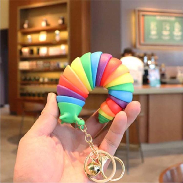 Slug Fidget Toy Keychain Slug Puzzle Peristalsis Funny Caterpillars for Adult