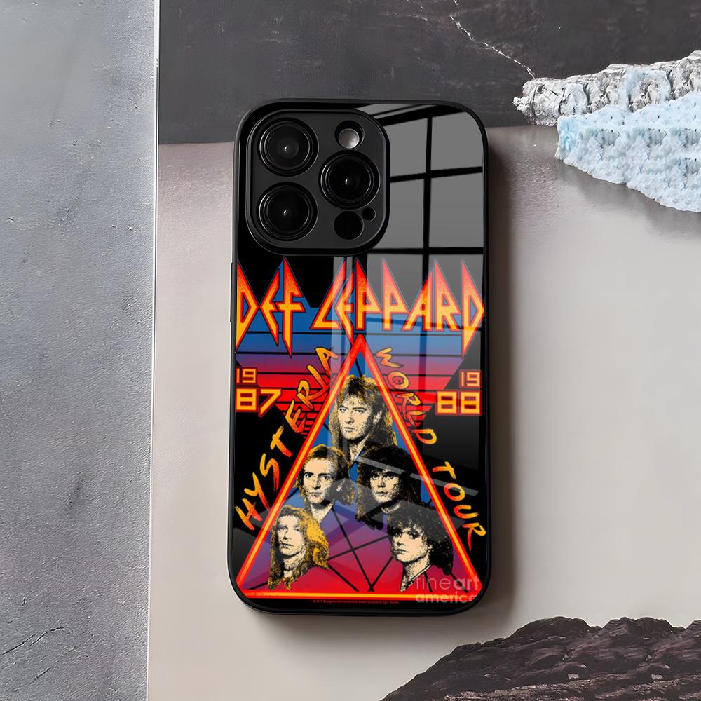 Hot Rock Band D-Def Leppard Phone Case For IPhone 17 Air 16 E Pro Max 15 14 13 Mini 12 Pro 11 Max Plus Black Glass Cover
