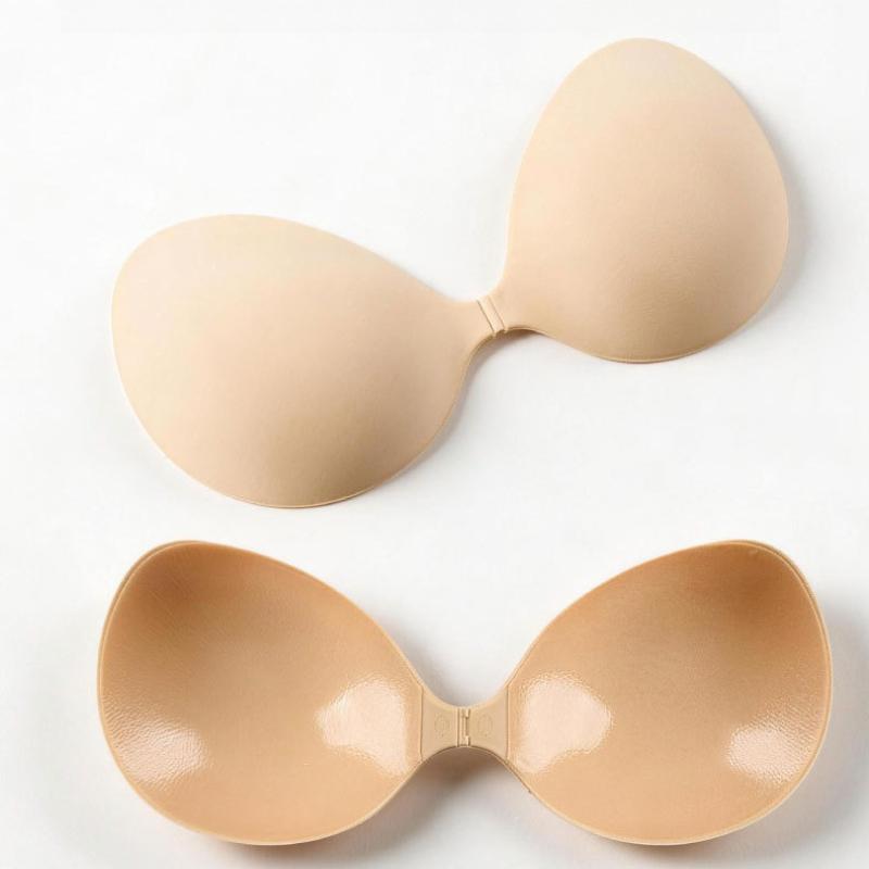 Push-up Sticky Bra Waterproof Sweat-proof Invisible Bra Reusable Silicone Adhesive Bra For Women With Storage Replaceable Pads