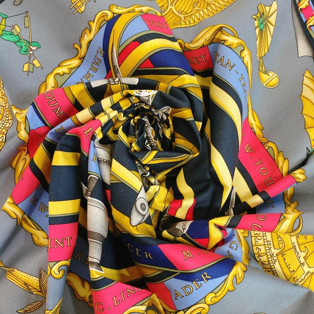 HERMES Dream Space REVES D ESPACE cotton Carre 70 scarf multicolor cotton Used