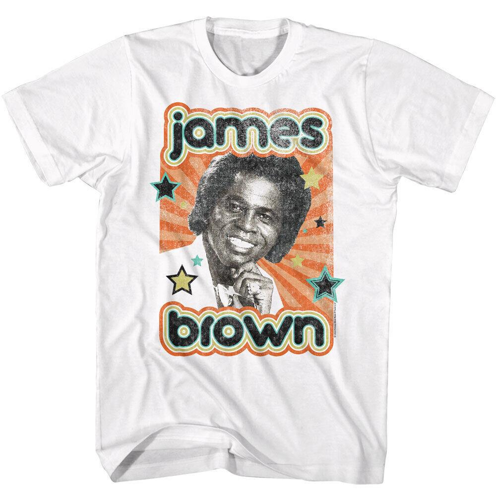James Brown Men039;s T Shirt The Godfather Of Soul Sunburst Stars Funk R amp; B Music Unisex T-Shirt XL