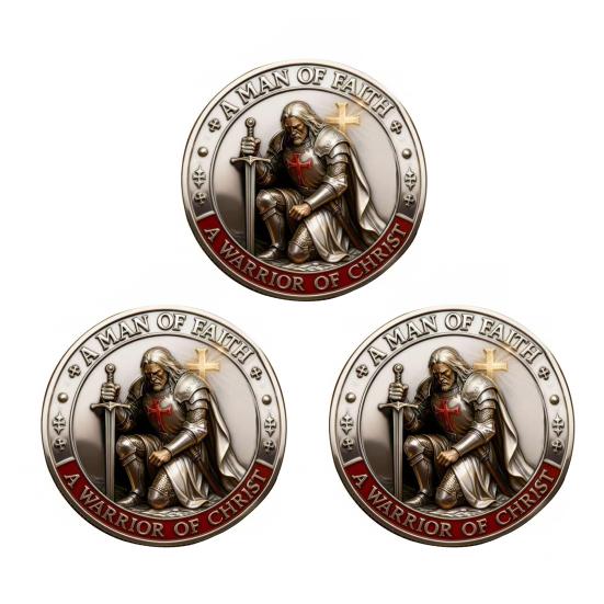 1/2/3/5 st Kristna Jesus Utmaningsmynt Dubbelsidigt Krigare Riddare Bön Tro Token Dekoration Samlare Historiker Souvenirmynt Religiös Gåva