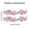 Rose and Green Leaf Floral Wall Sticker, Self-adhesive PVC Waterproof Mural, for Living Room, Bedroom, or Wardrobe Decoration Removable Home Wall Art