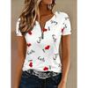 Ladies Elegant Letter Love Zipper Short Sleeve