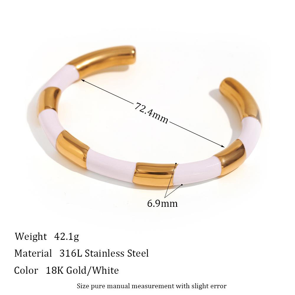 MamacitaSlay Damenschmuck Massives Segment Gebackene Farbe Armband Hochwertiges Damen Edelstahl Gebackene Farbe Armband