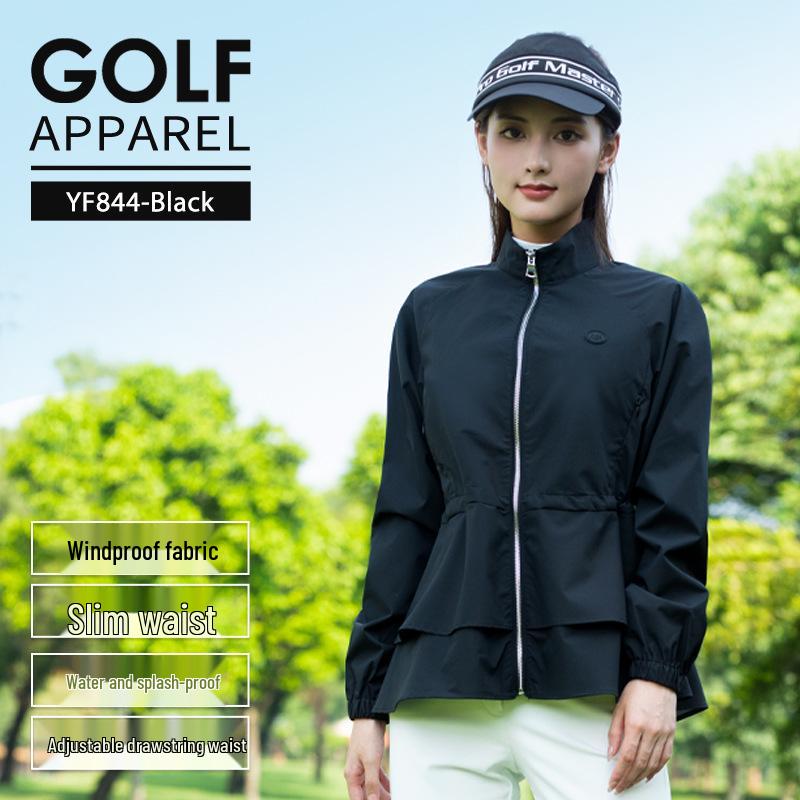PGM Women's Ruffle Hem Zipper Stand Collar Golf Jacket - Autumn/Winter 2025 Collection