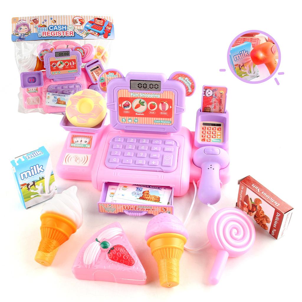 Simulation Shopping Cash House Toys Electronic Game Lighting And Sound Effects Supermarket Cashier Toys For children Gifi