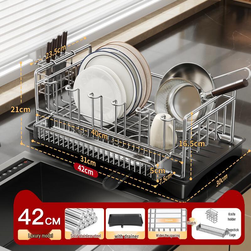 Multifunctional Stainless Steel Kitchen Dish Rack