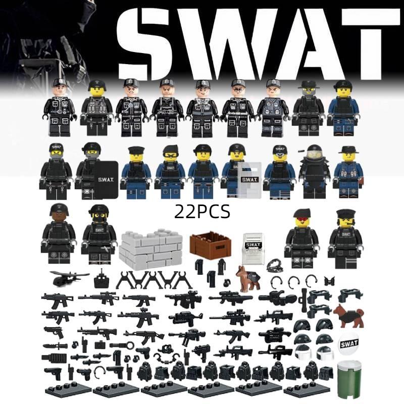 Military Police Building Blocks Set 22pcs Abs Plastic Diy Figure Toy For Boys