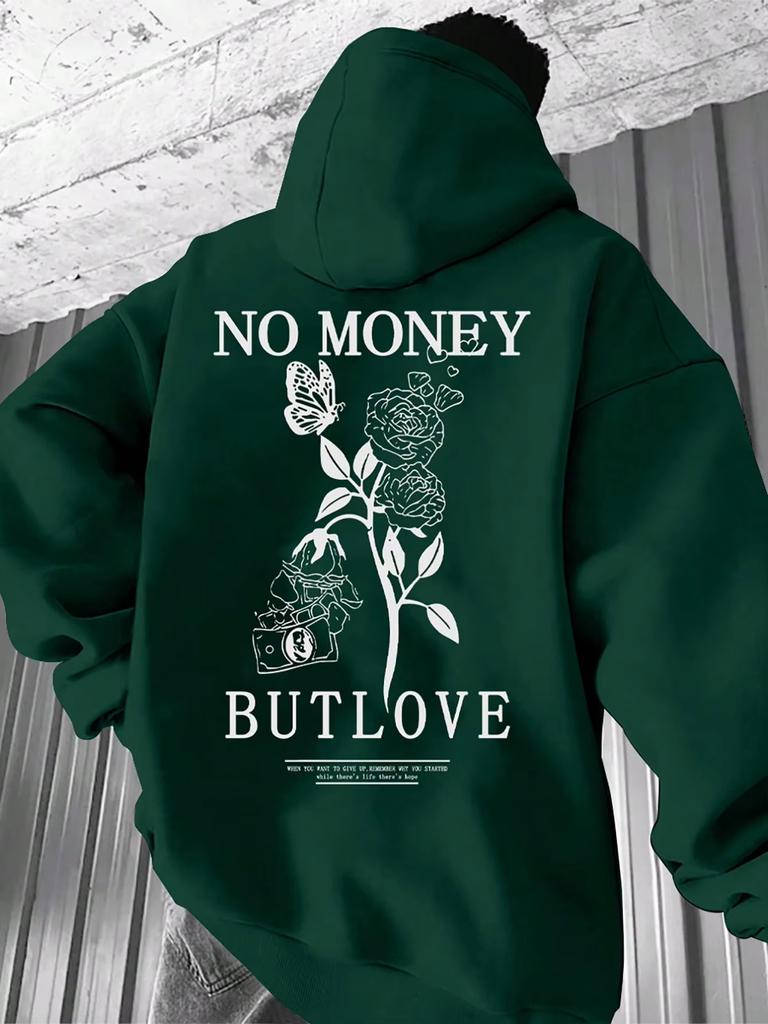 Fashionable Spring and Autumn CoupleStyle Hoodie Jacket New Loose Men's Floral Letter Print Hooded Fleece Sweatshirt S-3XLhoodie