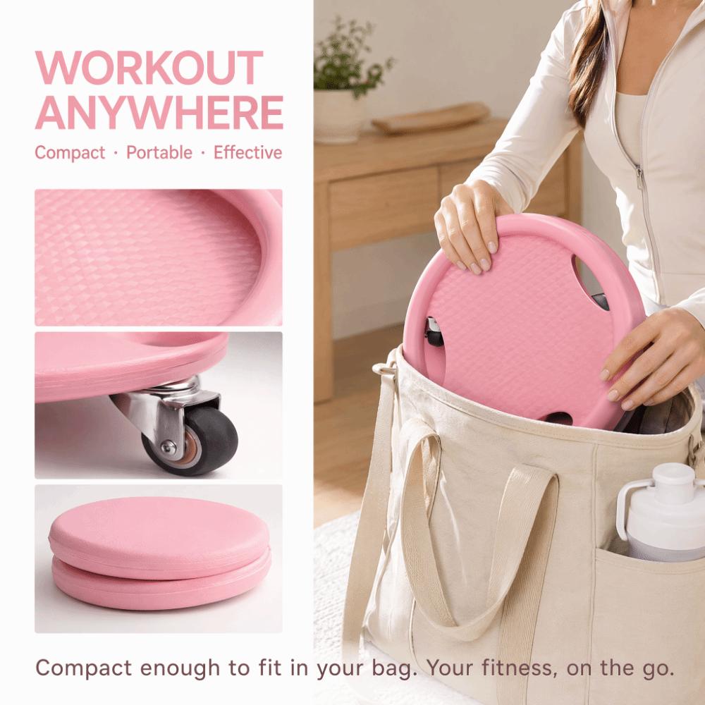 6pcs Silent Wheels Abdominal Exercise Board PP Workout Skateboard Fitness Slider Board Ab Workout
