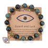 Lucky Turkish Evil Eye Pendant Beads Bracelet Handmade Natural Stone Charm Elastic Bangles Men Women Fashion Yoga Energy Jewelry