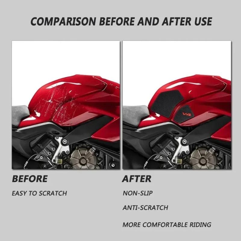 Für Ducati Kraftstofftank-Griffpolster Knietraktion V4 Panigale V4S Streetfighter V4 S 2025 2020 2019 2018 Anti-Rutsch-Kraftstofftank-Aufkleber