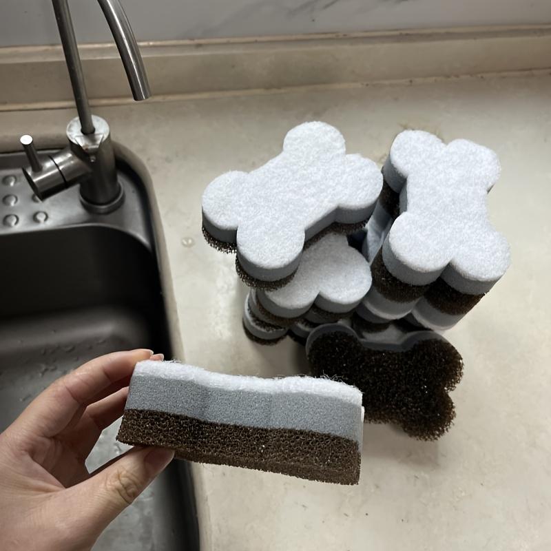 Bone-shaped Magic Sponge with Three-layer Design, Multi-purpose, Highly Absorbent, Durable, and Scratch-resistant, Ideal for Kitchen and Bathroom Use