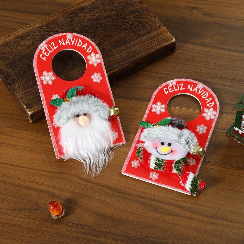 Santa Claus Door Handle Hanger - Christmas Ornament for Hotel, Mall, or Home Decorations
