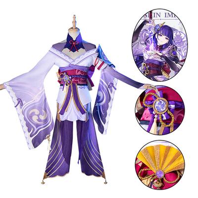 Game Genshin Impact Raiden Shogun Cosplay Costume Baal Wig Cosplay Costume Sexy Women Kimono Dress Uniform Party RolePlay