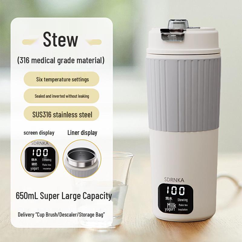 SDRNKA Compact Type-C Electric Kettle: Portable, Insulated, and Perfect for Home or Travel