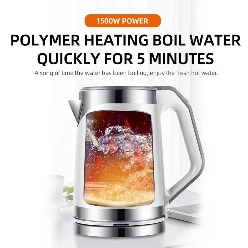 Water Boiling Kettle Double Layered Anti Scalding Kettle 110V/220V Kettle Electric Stainless Steel/Glass And 1L/2L Available