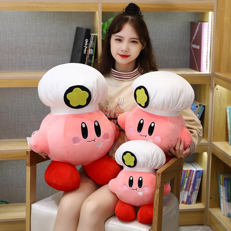 Big Size Chef Kirby Plushies Stuffed Anime Japanese Style Soft Plushies Cuddly Doll Birthday Gifts Girl Child