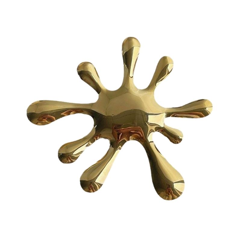 Vintage Hollow Irregular Ripple Brooch Collectible Brooch Stainless Steel Texture Suitable for Fashionable Women Present
