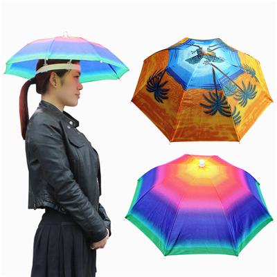 Hiking Portable Outdoor Rain Coat Hands Free Waterproof Folding Umbrella Hat
