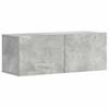 3 piece TV cabinet set concrete grey particleboard