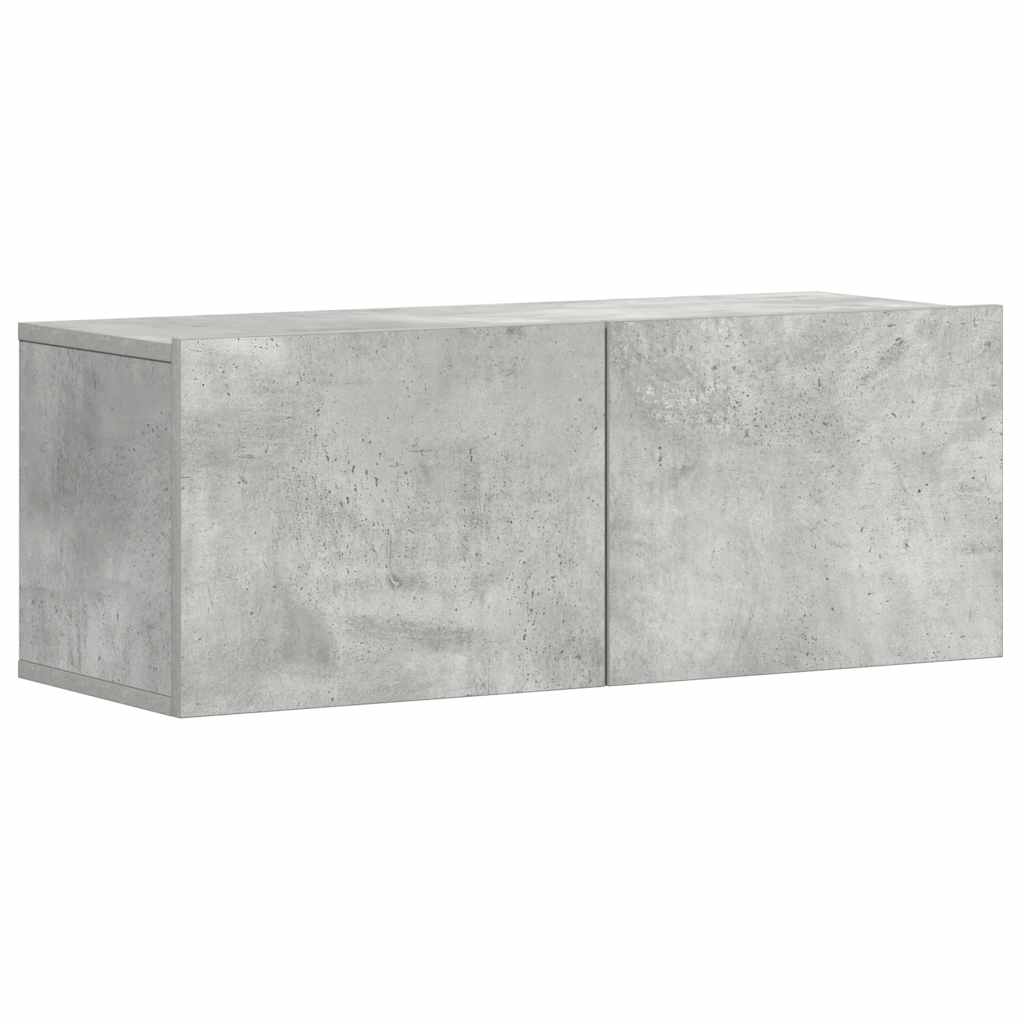 3 piece TV cabinet set concrete grey particleboard