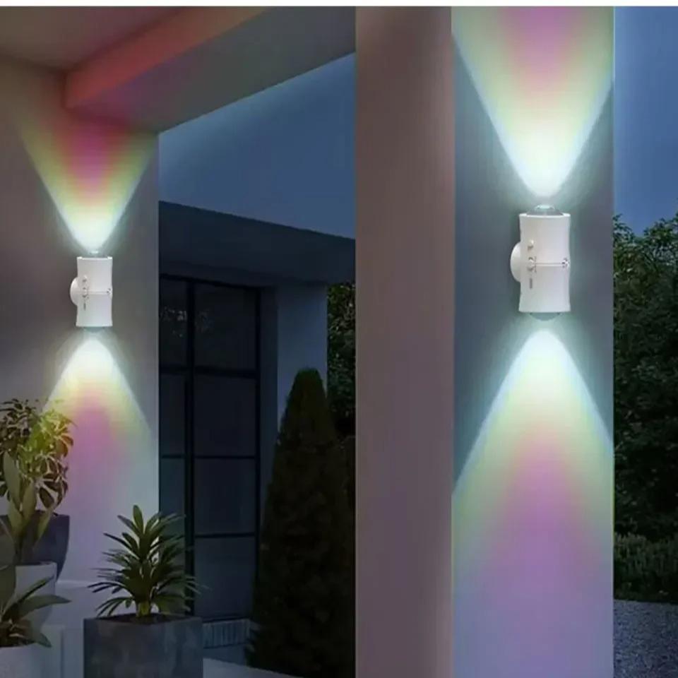 Motion Sensor LED Wall Light RGB Rechargeable Double-head Magnetic Spotlight for Bedroom Hallway Stair Ambient Lighting