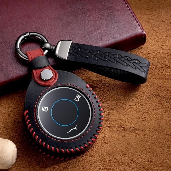 

Кожаный чехол для ключа автомобиля, чехол-брелок, оболочка для Neta V Nezha U Nezha NO1 NETA V U-II U2 U чёрный