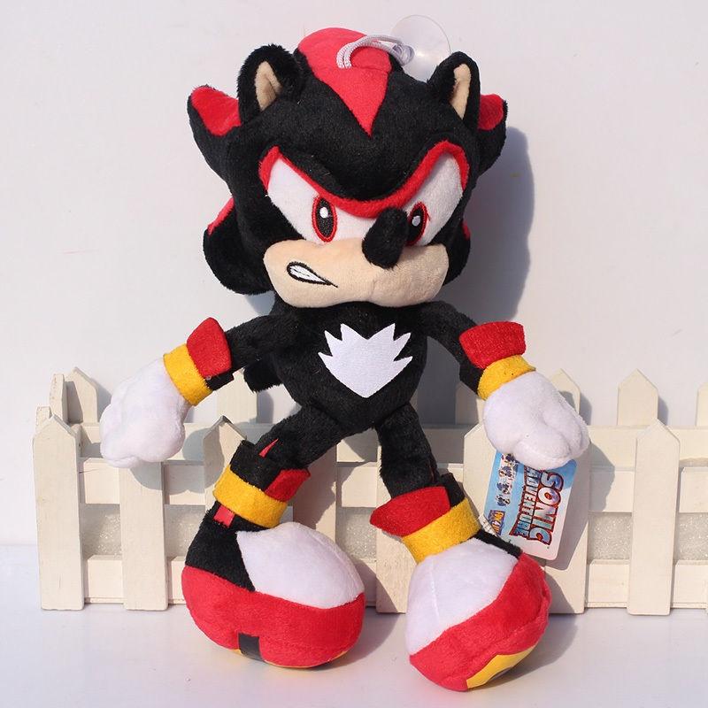 Hochwertige Sonic The Hedgehog Plüschpuppe Shadow Sonic Kuscheltier 10 Zoll Schwarz Geschenk