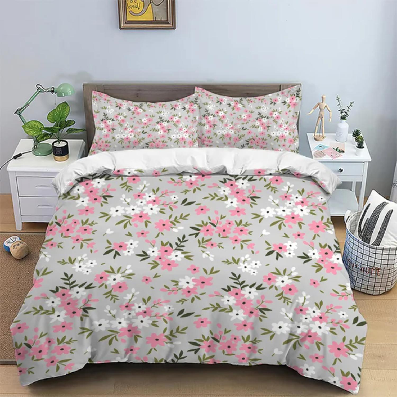 

Ultimate comfort and style with a cozy and inviting 3 piece matte skin-friendly polyester bedding set featuring delicate red and EU 135x200cm