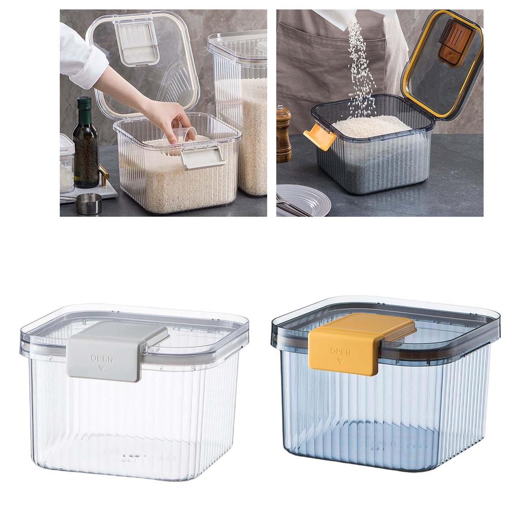 Rice Storage Bin Sealed Bulk Food Transparent for Cereal White